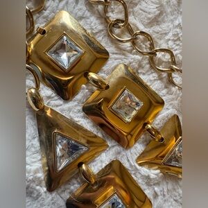 Vintage Gold Geometric Chain Link Belt